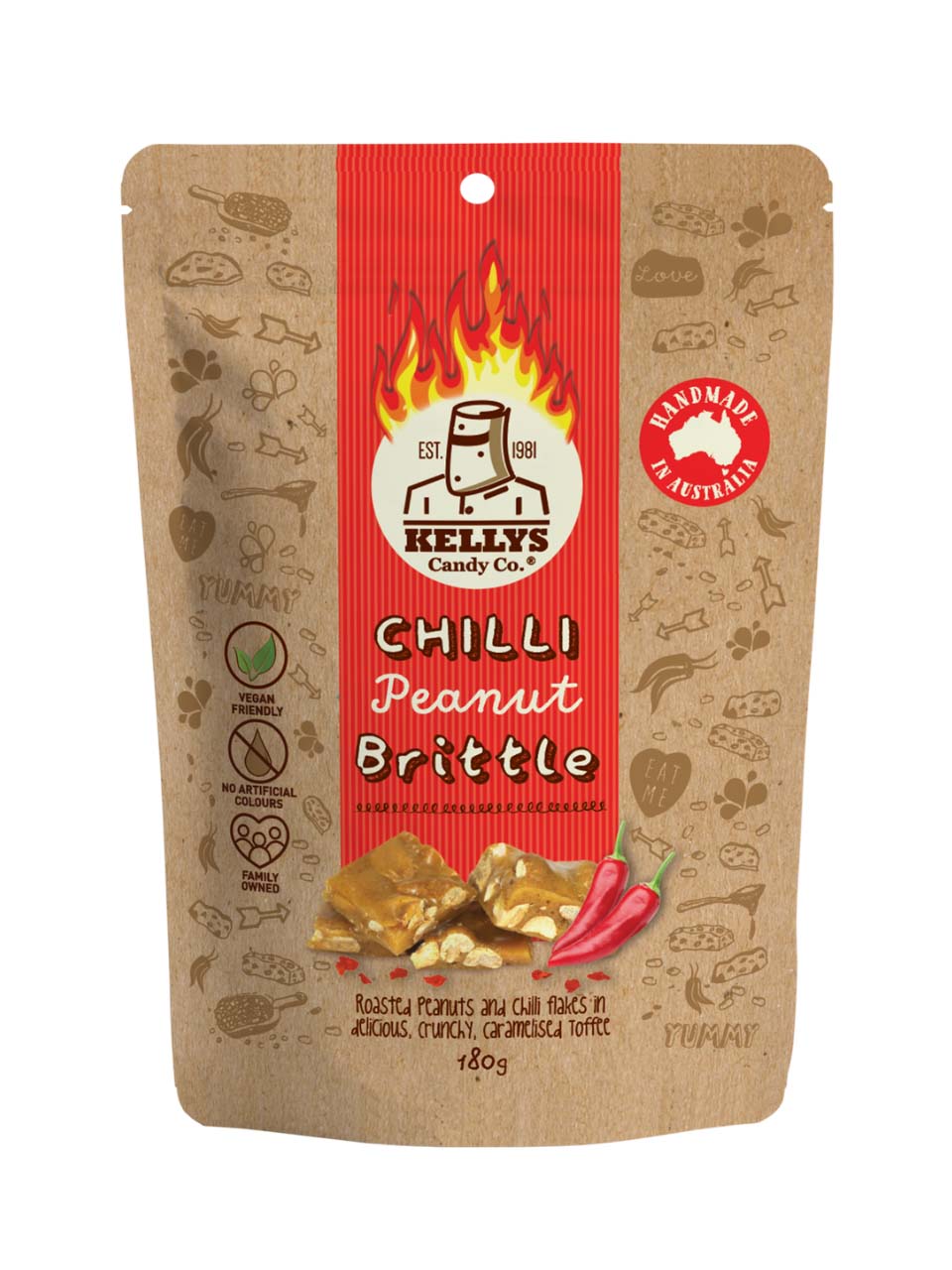 Chilli Peanut Brittle - Pouch 180g